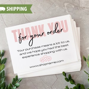 Tarjetas de agradecimiento impresas para pequeñas empresas / Tarjetas de agradecimiento personalizadas, inserto de embalaje, tarjeta de presentación con marca personalizada para pequeñas tiendas