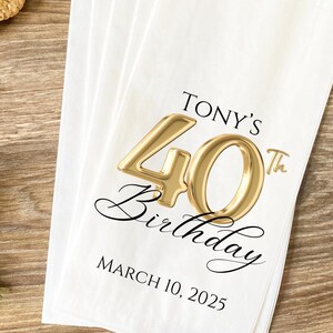 Sacchetti per bomboniere per il 40° compleanno - Sacchetti per dolcetti personalizzati per snack, biscotti e caramelle - Sacchetti per feste in carta kraft personalizzati, Sacchetti per bomboniere stampati personalizzati
