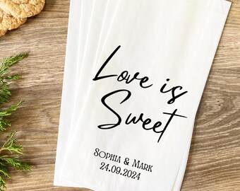 Personalized Wedding Favor Bags: Modern Minimalist Design