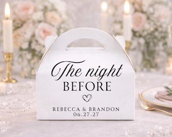 Personalized Wedding Favor Boxes: 'The Night Before' Rehearsal Dinner Gifts for Guests
