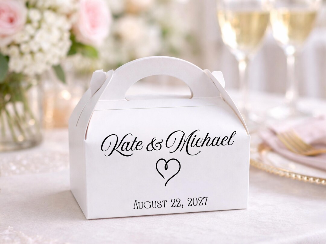 Personalized Wedding Welcome Boxes: Elegant White Favor Boxes With ...