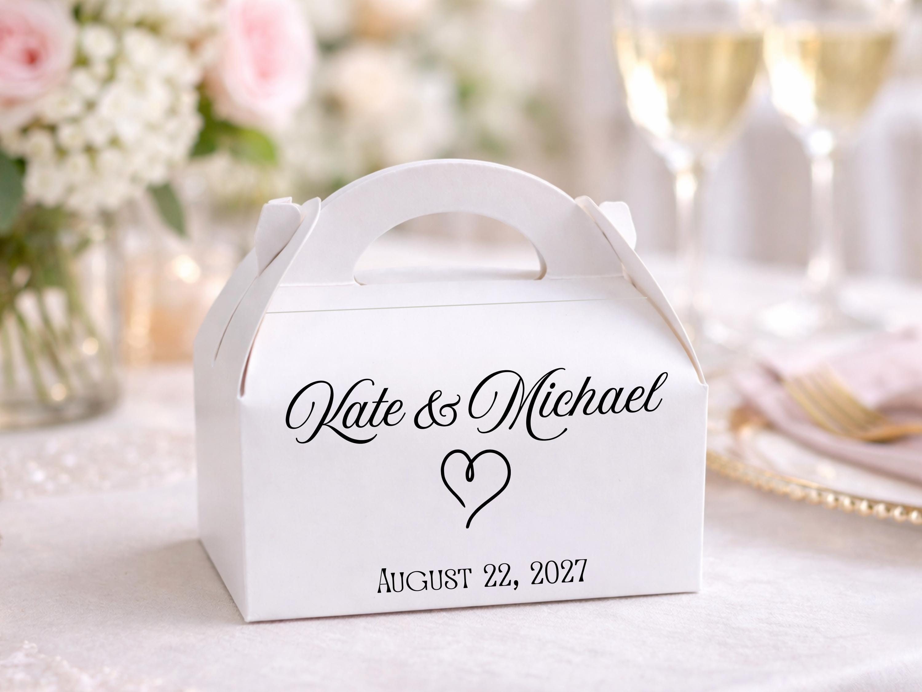 Personalized Wedding Welcome Boxes: Elegant White Favor Boxes With ...