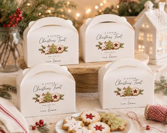 Christmas Cookie Gift Boxes, Personalized Homemade Treat Boxes, Holiday Baking Boxes for Neighbors, Friends and Coworkers