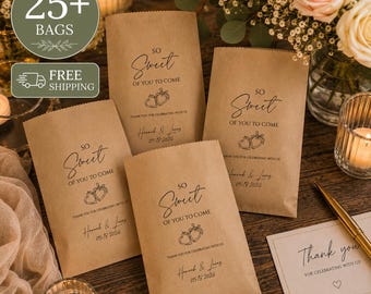25+ Wedding Favor Bags Personalized, So Sweet Of You To Come Bags, Custom Wedding Treat Bags, Wedding Candy Bags, Free Shipping