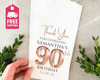 Personalisierte Geschenktüten zum 90. Geburtstag: Individuell bedrucktes Partydekor