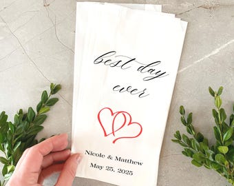 Personalized Wedding Favor Bags, "Best Day Ever" Treat Bags, Custom Wedding Candy Bags, Guest Favor Bags, Wedding Snack Bags