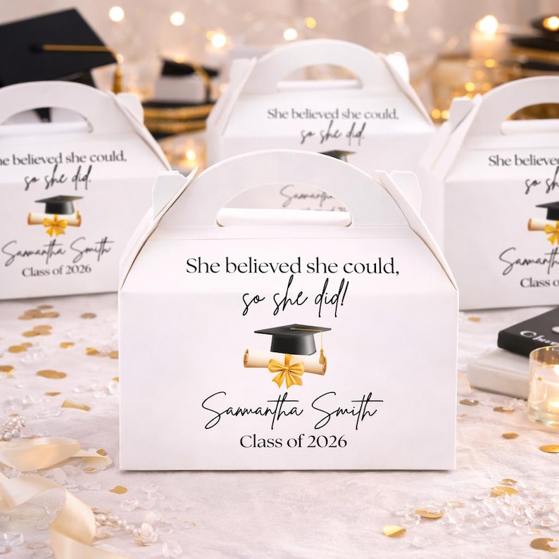 Graduation Favor Boxes 2026, Grad Party Decorations and Thank You Boxes ...