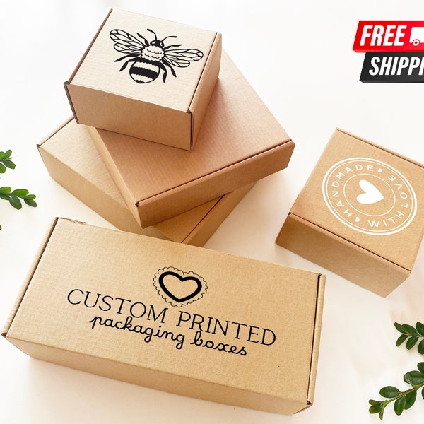 KRAFT BOXES With Couvercle - Boîtes d'emballage pour produits faits main, bijoux, petites entreprises, boîte aux lettres personnalisée avec impression, fournitures d'expédition