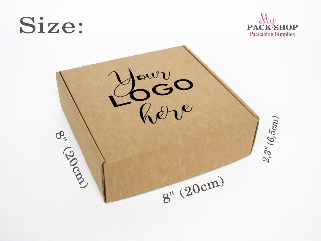 Kraft Cardboard Gift Boxes With Lids Square Kraft Box Medium Etsy