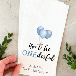 Personalized First Birthday Favor Bags: "ONEderful" Party, Custom Printed image 3
