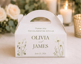 Personalized Wedding Favor Boxes, Thank You for Celebrating with Us Boxes, Wedding Guest Gift Box, Bridal Shower Favor Packaging