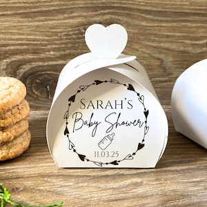 50 scatole regalo personalizzate per baby shower / Imballaggi ecologici stampati personalizzati con design a forma di biberon / Spedizione gratuita