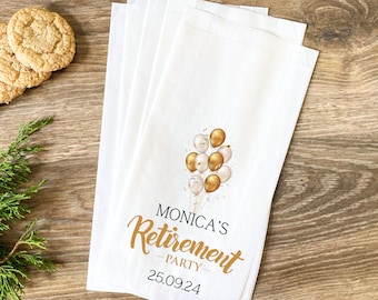 Personalized Retirement Party Favor Bags: Custom Paper Candy Bags