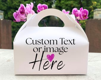 Custom Favor Boxes with Personalized Text or Image, Custom Gift Boxes for Events, Small Business and Party Packaging