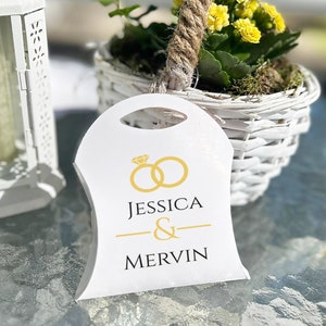 100 Personalized WEDDING Favor Boxes, Custom Text Print, Wedding Welcome Boxes For Guests, Empty Wedding Favour Box, White Party Gift Boxes