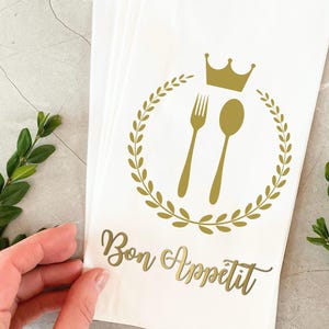 Bon Appétit Favor Bags | Elegant Custom Paper Bags for Weddings, Dinner Parties & Events | Eco-Friendly Food Bags | Custom Printed Gift Bags