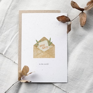 Meilleure maman, carte de fête des mères, carte d'anniversaire pour maman, carte faite à la main pour maman, plantes succulentes en pot, carte de bonne fête des mères, cadeau pour maman