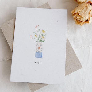 Pour vous, carte de voeux, fête des mères, mariage, original, fiançailles, carte d'anniversaire, carte d'amour, sympathie, merci, fleurs