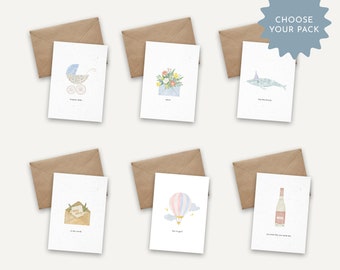 Custom 6 Card pack, choose your own, 6 pcs