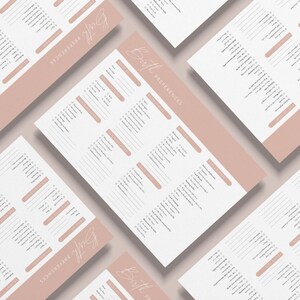 Complete Birth Preferences Checklist and Labour Summary - Template and Printable PDF for Doulas, Midwives and Expecting Parents