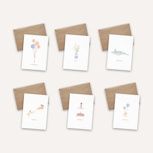 Birthday Line up, Card pack (6pcs)