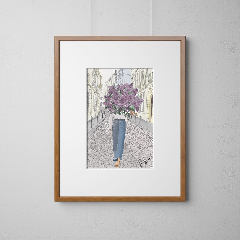 Lilac Flowers Art Print, Instant Download, Digital Print, England, London Printable Wall Art, Nursery art, Nursery decor, Poster image 1