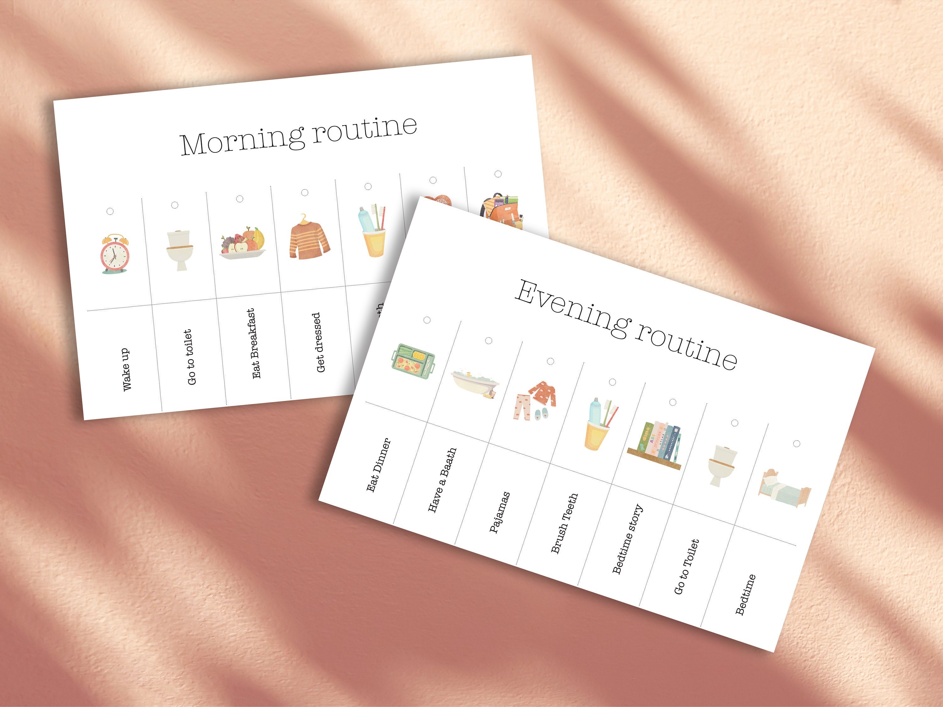 Morning & Evening Routine Flip Chart, Editable Visual Schedule ...