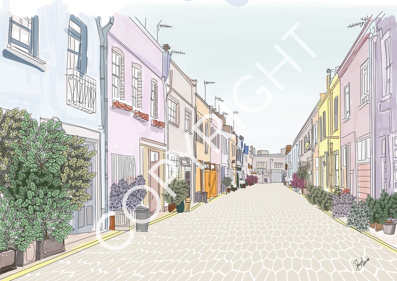 London Mews, Instant Download, Digital Print, England, London Printable Wall Art, Nursery art, Nursery decor, Poster image 2