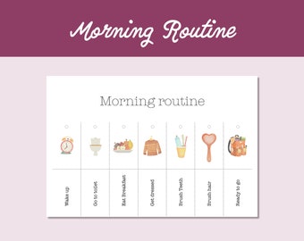 Morning & Evening Routine Flip Chart, Editable Visual Schedule | Kindergarten Preschool Homeschool Printable | Montessori Custom Routine