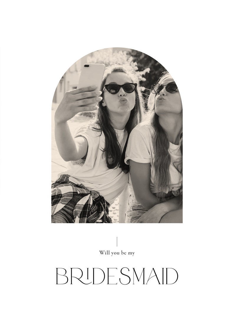 BRIDESMAID INFO CARD Bridal Party Info Card, Bridesmaid Information Card, Modern, Boho Wedding, Bridesmaids Proposal image 5