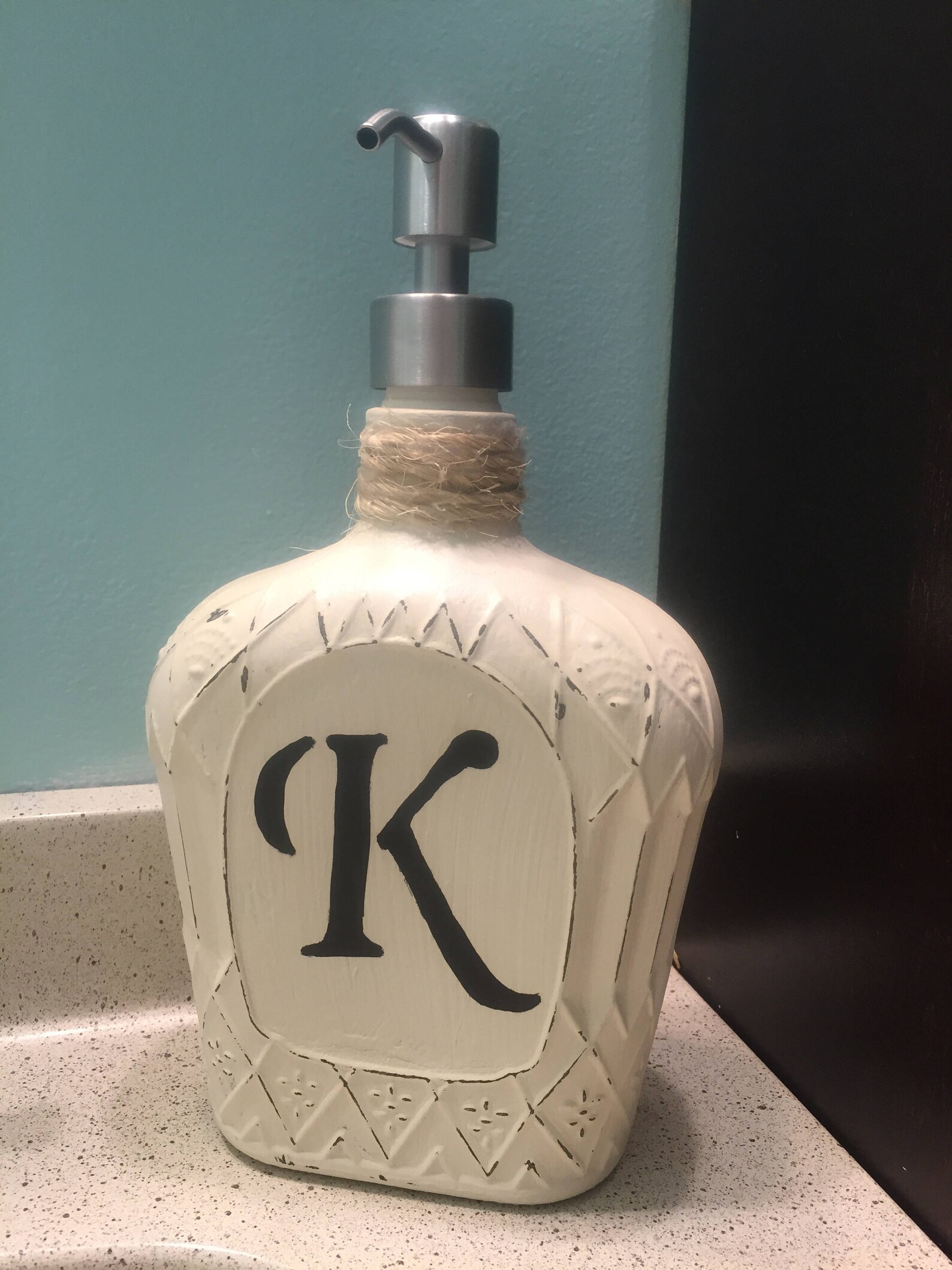 Monogrammed Crown Royal Soap Dispenser Shabby Chic Etsy
