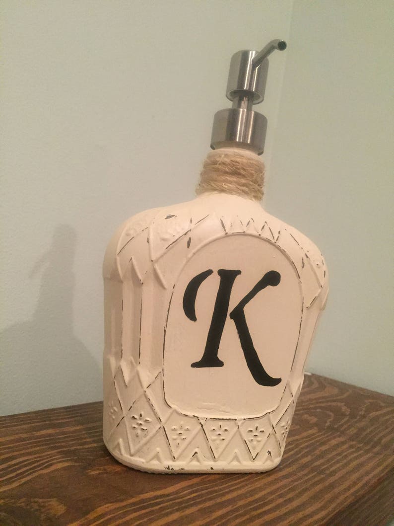 Monogrammed Crown Royal Soap Dispenser Shabby Chic Etsy