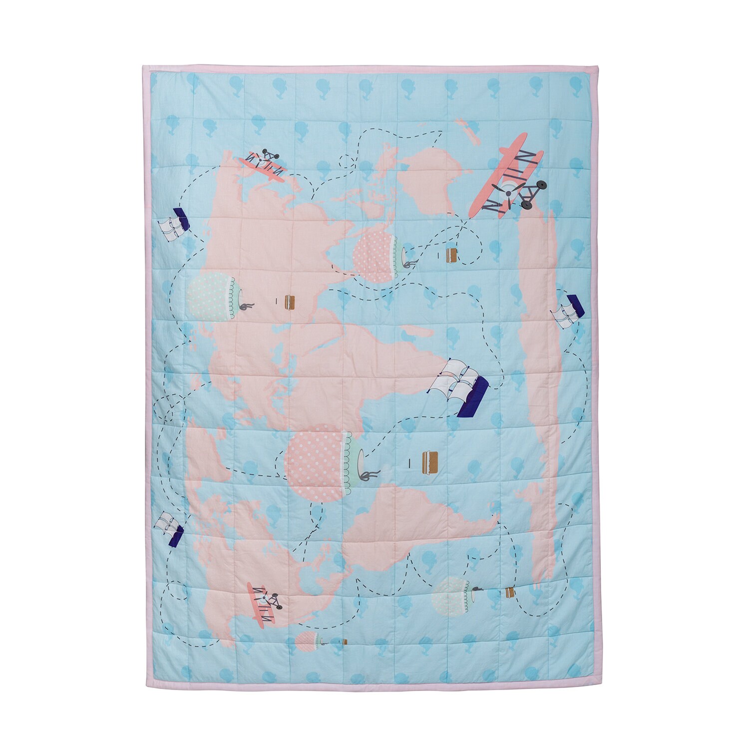 Around The World Quilted Blanket Baby Blanket Cotton Etsy