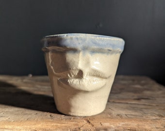 Fun plant pot, house plants, plant pot, Handmade planter with a sculpted face perfect for succulents cactus plants home decor, art, gifts