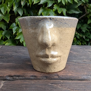 Vaso a forma di viso, fioriera da interno con un viso, fioriera fatta a mano con un viso scolpito, perfetta per piante grasse, cactus, decorazioni per la casa, regali