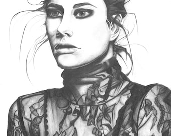 Poster A3 or A2, graphite pencil drawing