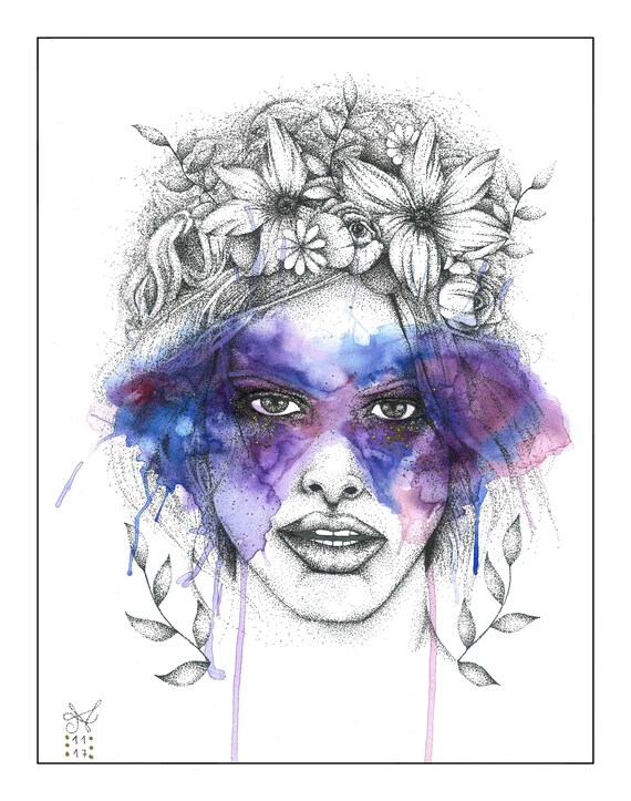 Illustration Affiche Dessin Au Crayon Graphite Et Aquarelle