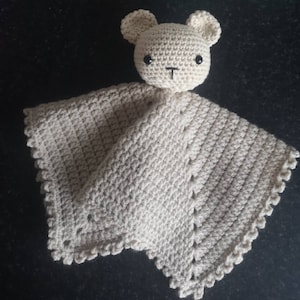 Crochet Teddy Bear Comforter / Bear Comforter / Bear Lovey / Comfort Blanket / Sensory Blanket / Teddy Bear / Baby Shower