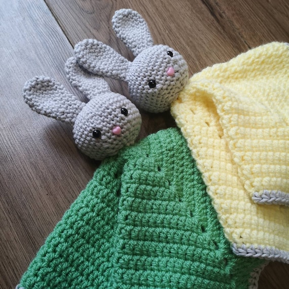 Crochet Baby Comforter Bunny Lovey Snuggle Blanket New Baby Baby Shower Gift Etsy Canada