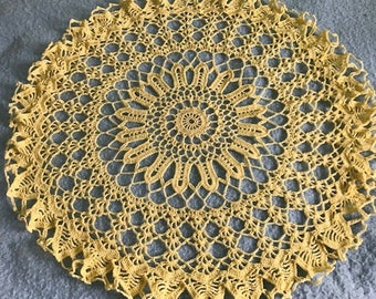 Crocheted Yellow Doily