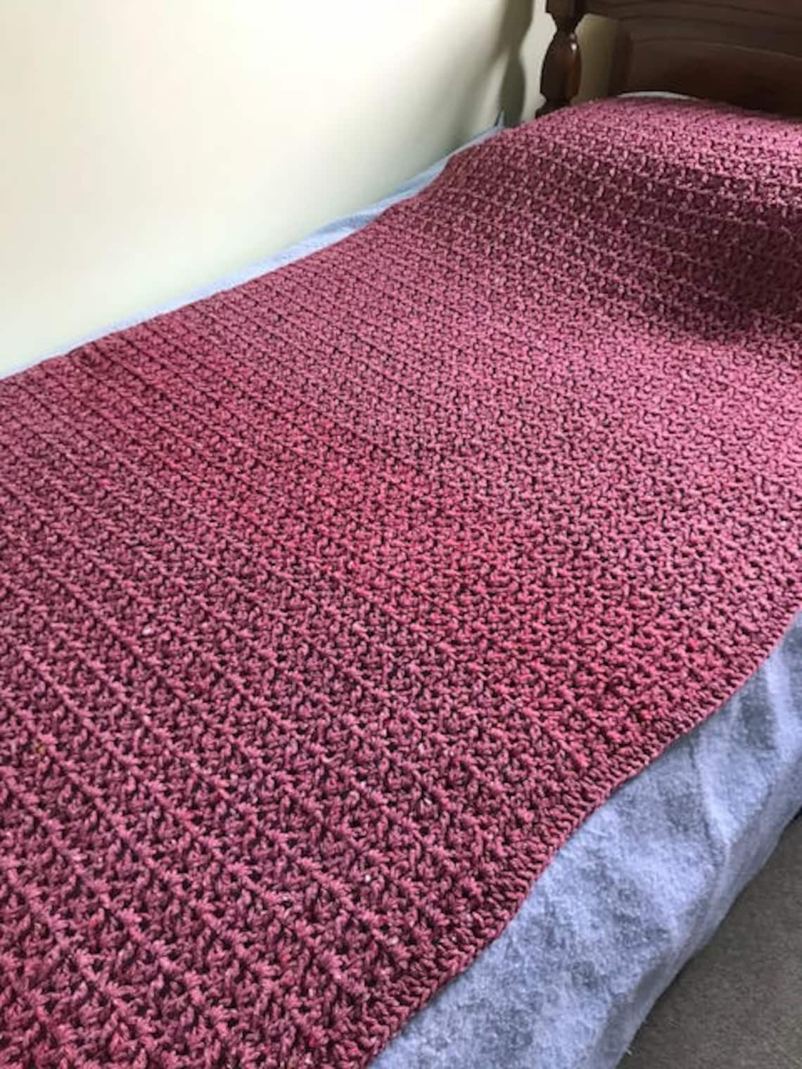 Maroon Handmade Crocheted Maroon Afghan - Etsy