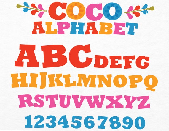 Coco Movie Alphabet Clip Arts Coco Alphabet SVG Cut Files | Etsy