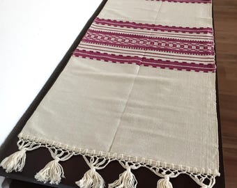 Mexican table runner, made with loom, Oaxaca, table runner, home ideas, mexican textile decoration.