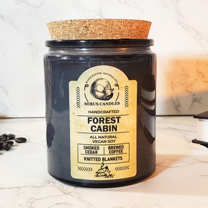 Forest Cabin Soy Candle | Fall and Winter Candle - Home Decor Candle - Book Candle - All Natural Vegan Soy- Mirus Candles