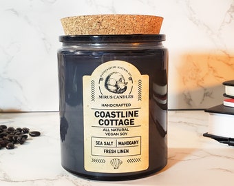 Coastline Cottage Soy Candle | Fall and Winter Candle - Home Decor - Bookish Candle - All Natural Vegan Soy- Mirus Candles