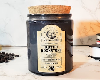 Rustic Bookstore Soy Candle | Fall Candle - Winter Candle - Bookish Candle - All Natural Vegan Soy- Mirus Candles