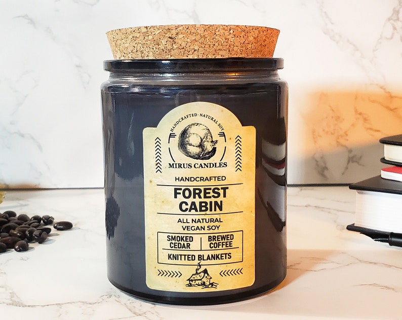 Forest Cabin Soy Candle | Fall and Winter Candle - Home Decor Candle - Bookish Candle - All Natural Vegan Soy- Mirus Candles