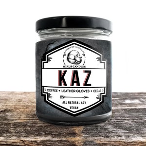 Kaz Soy Candle | Six of Crows Inspired Candle - Bookish Candle - 8oz All Natural Vegan Soy- Mirus Candles