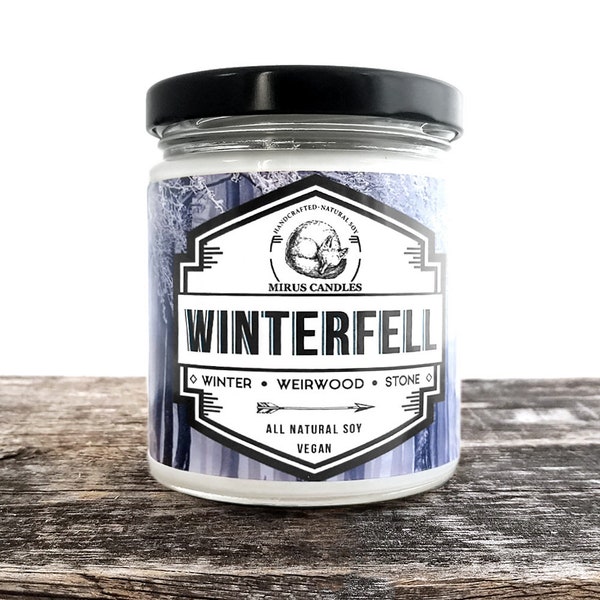 Winterfell Soy Candle | Game of Thrones Inspired Candle - A Song of Ice and Fire- Bookish Candle - 8oz All Natural Vegan Soy- Mirus Candles