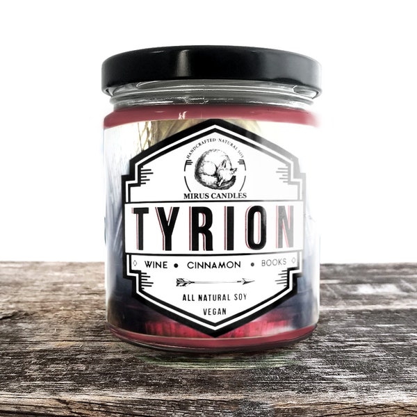 Tyrion Soy Candle | Game of Thrones Inspired Candle - A Song of Ice and Fire- Bookish Candle - 8oz All Natural Vegan Soy- Mirus Candles